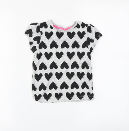 George Girls Grey   Basic T-Shirt Size 4-5 Years