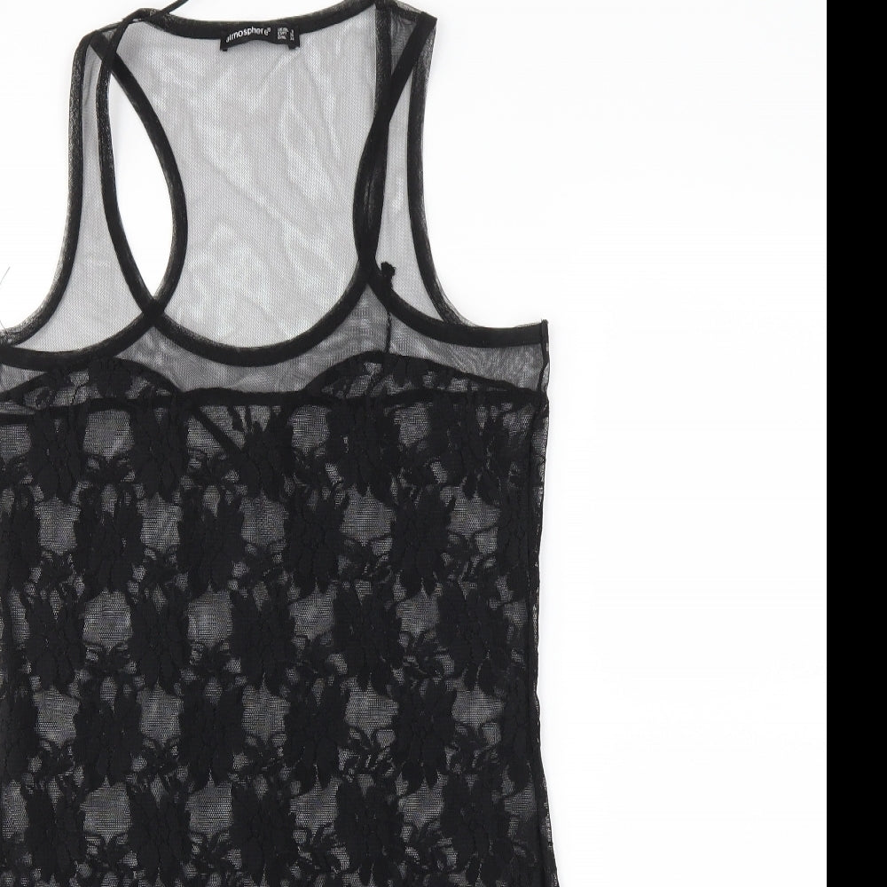 Womens UK Size 8 Atmosphere Black Basic Tank