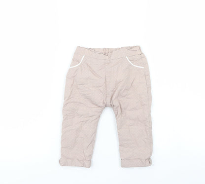 Nutmeg Girls Beige Polka Dot  Windbreaker Trousers Size 9-12 Months