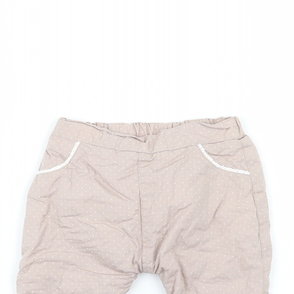 Nutmeg Girls Beige Polka Dot  Windbreaker Trousers Size 9-12 Months