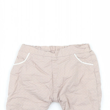 Nutmeg Girls Beige Polka Dot  Windbreaker Trousers Size 9-12 Months