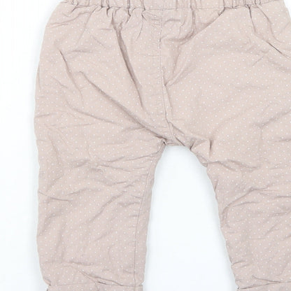 Nutmeg Girls Beige Polka Dot  Windbreaker Trousers Size 9-12 Months