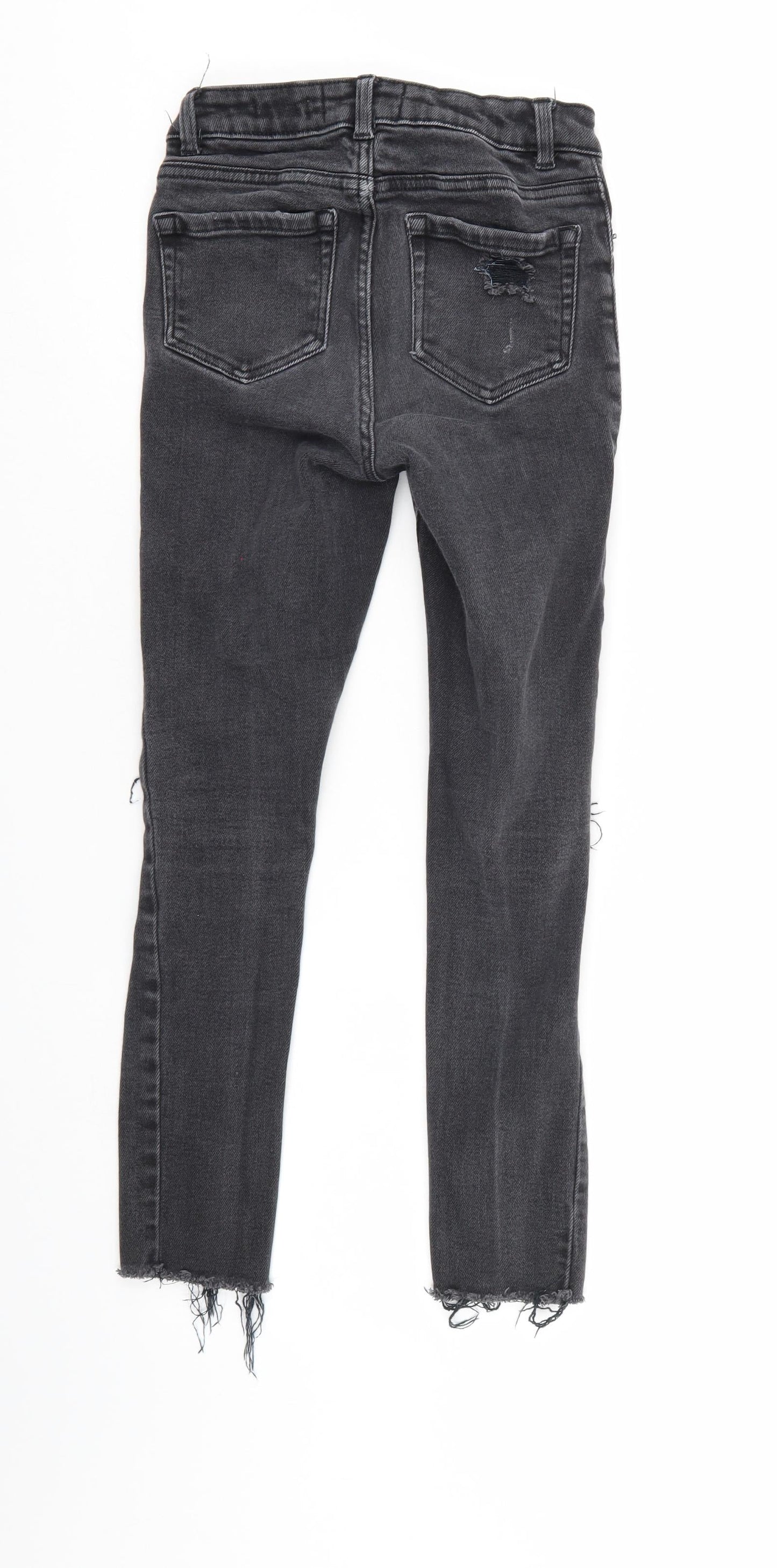 New Look Girls Black  Denim Skinny Jeans Size 12 Years - DISTRESSED
