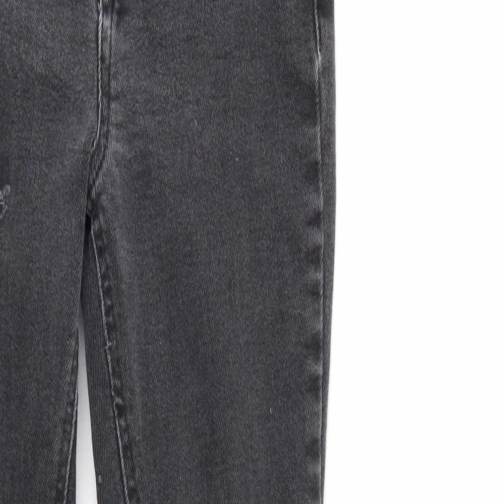 New Look Girls Black  Denim Skinny Jeans Size 12 Years - DISTRESSED