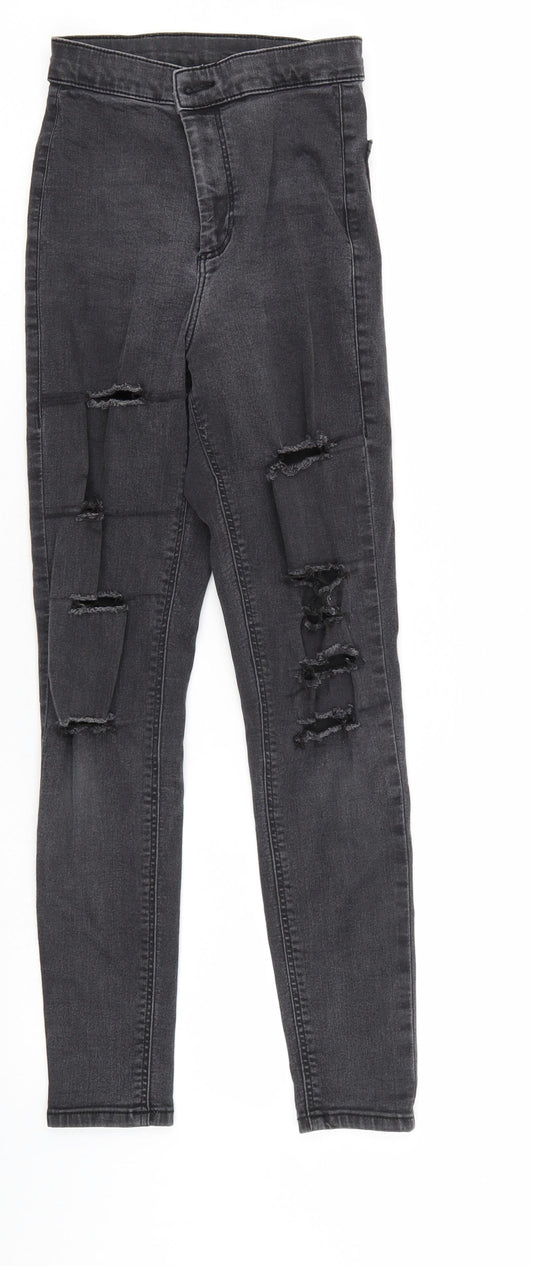 Mens UK Size 26 Top Shop Regular Fit Skinny Black Jeans