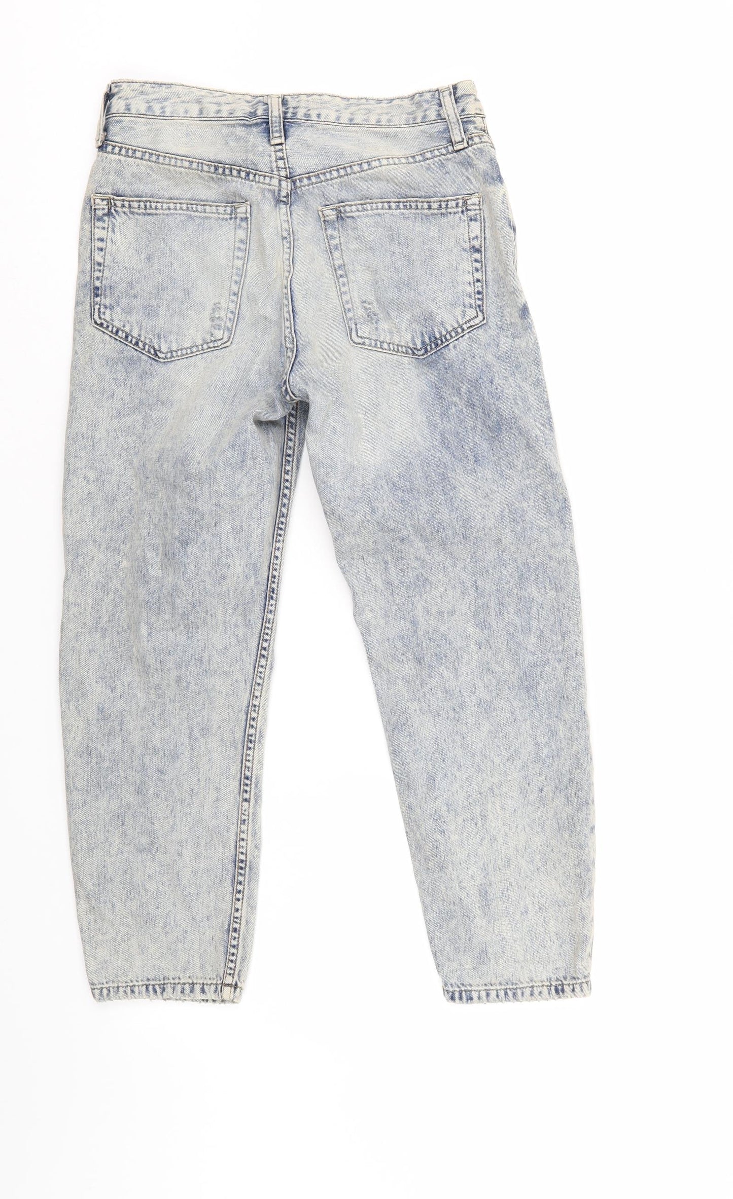 Mens UK Size 25 in Top Shop Regular Fit Cropped Blue Jeans