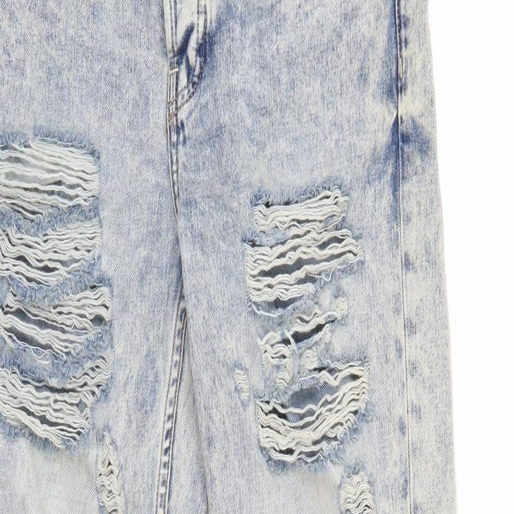 Mens UK Size 25 in Top Shop Regular Fit Cropped Blue Jeans