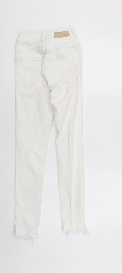 Never Denim Womens White  Denim Capri Jeans Size XS L26 in