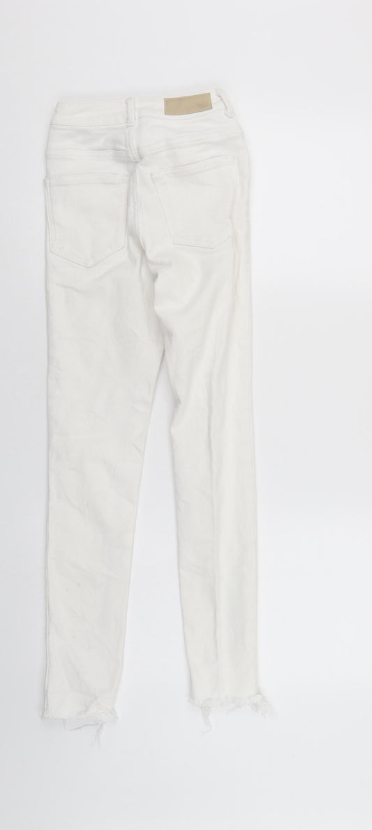 Never Denim Womens White  Denim Capri Jeans Size XS L26 in