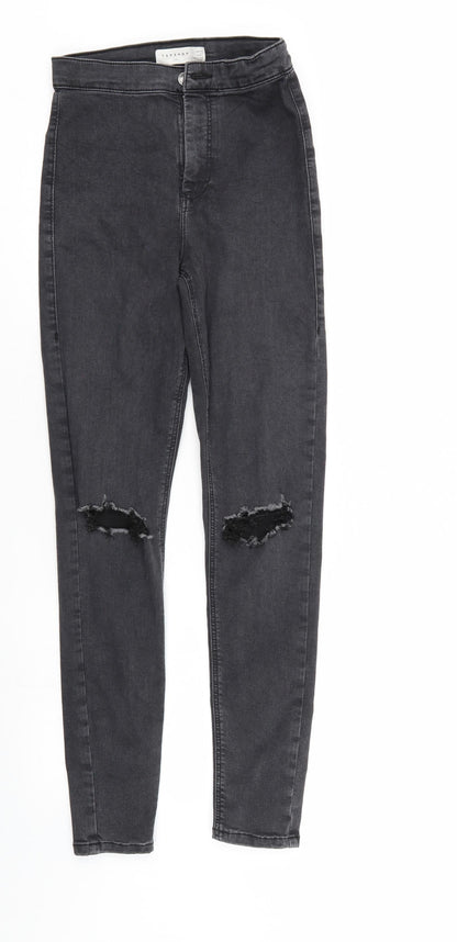 Mens UK Size 28 Top Shop Regular Fit Skinny Black Jeans