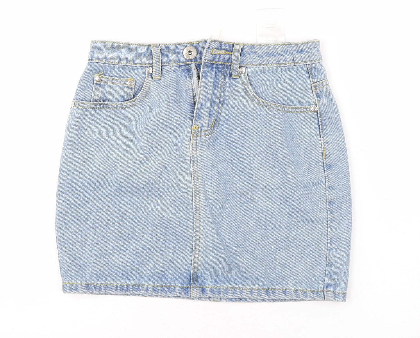 liguor n poker Womens Blue  Denim A-Line Skirt Size 6