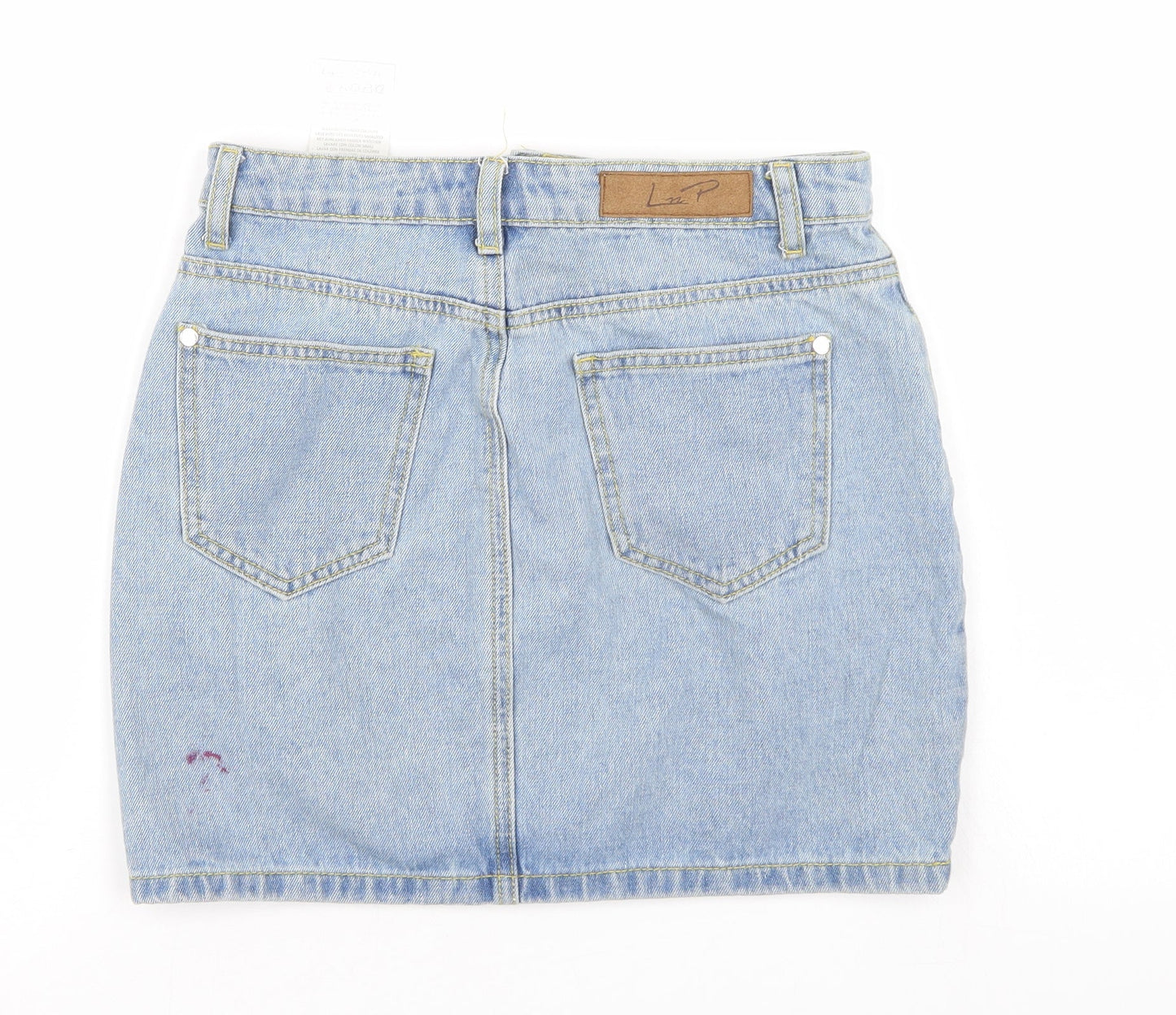 liguor n poker Womens Blue  Denim A-Line Skirt Size 6