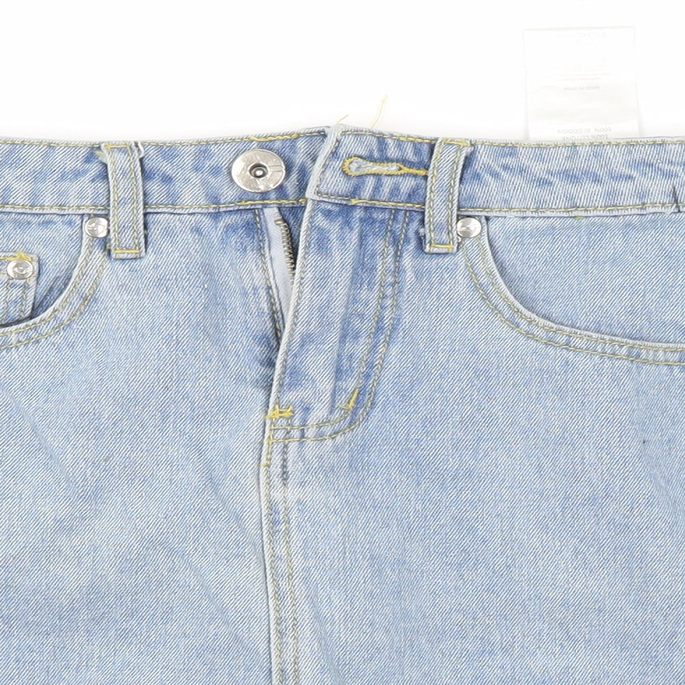 liguor n poker Womens Blue  Denim A-Line Skirt Size 6