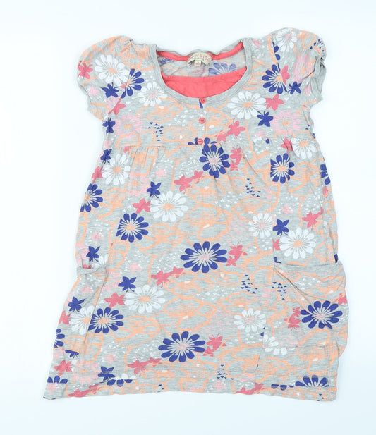 Indigo Girls Grey Floral  A-Line  Size 9 Years