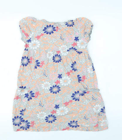 Indigo Girls Grey Floral  A-Line  Size 9 Years