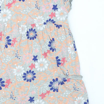Indigo Girls Grey Floral  A-Line  Size 9 Years