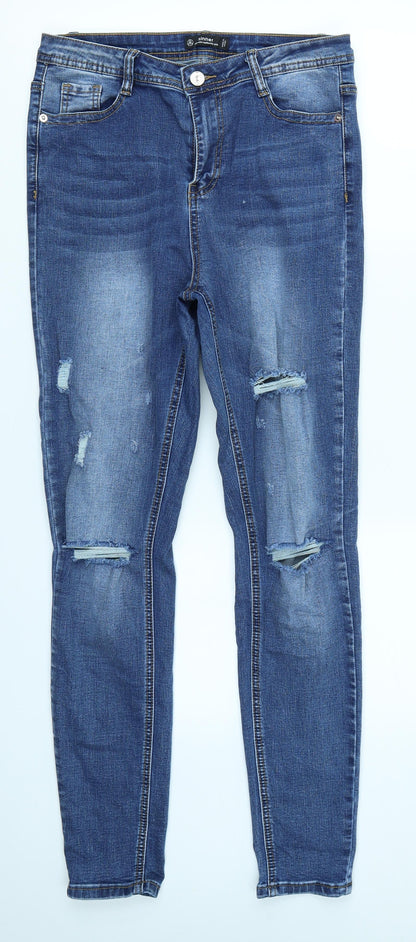 Missguided Womens Blue  Denim Skinny Jeans Size 30 in L27 in