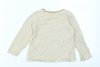 Back view of Next girls’ brown striped basic t-shirt, size 12-18, months