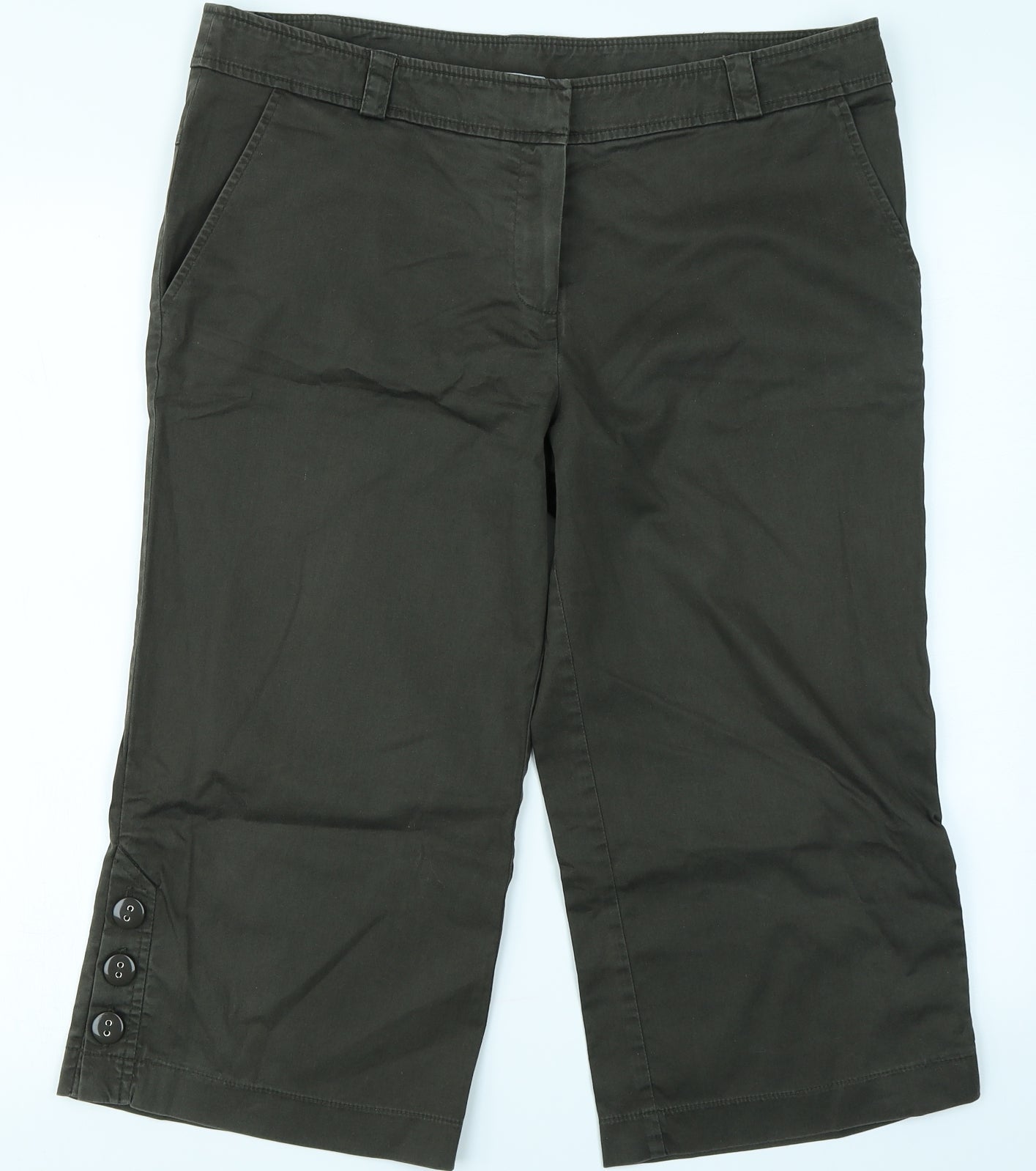 AMARANTO Womens Green   Capri Trousers Size 14