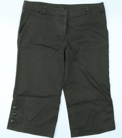 AMARANTO Womens Green   Capri Trousers Size 14