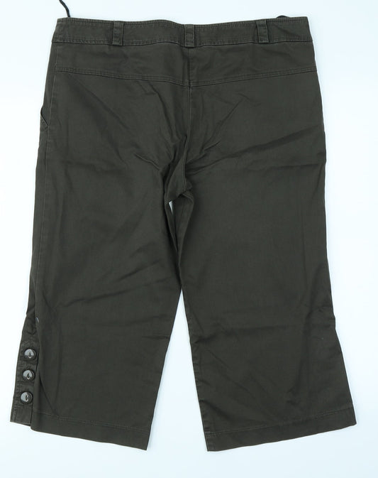AMARANTO Womens Green   Capri Trousers Size 14