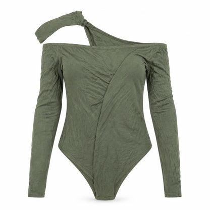 Womens UK Size 14 Boohoo One-Piece Green Bodysuit