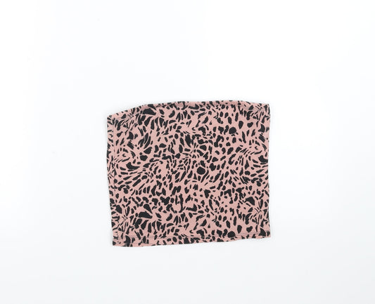Womens UK Size S New Look Pink Cropped T-Shirt