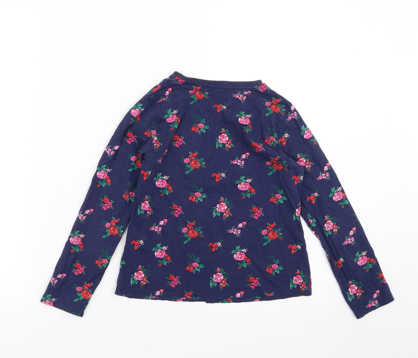 George Girls Blue Floral  Basic T-Shirt Size 8-9 Years