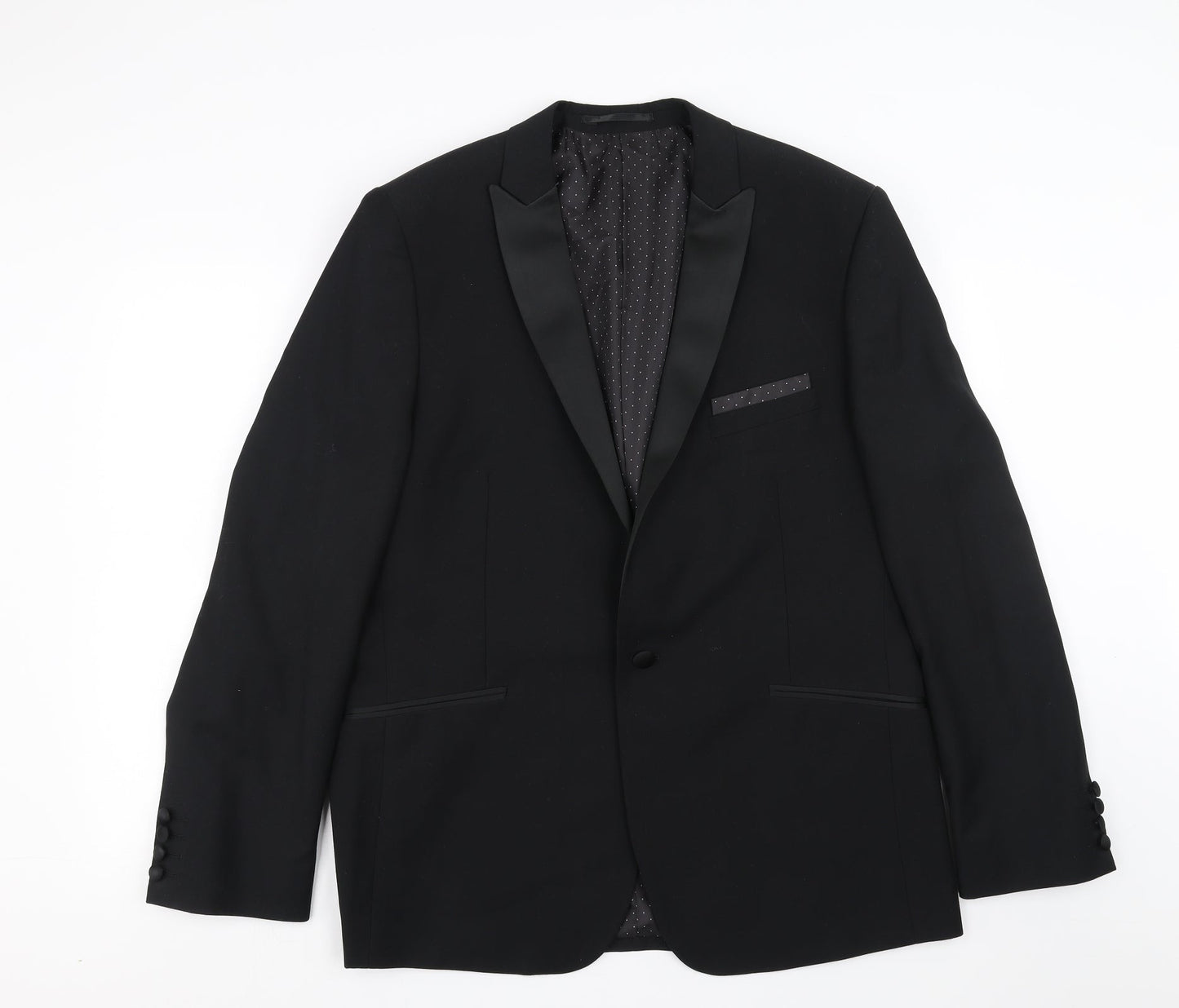 Mens UK Size 44 Limehaus Regular Black Suit Jacket