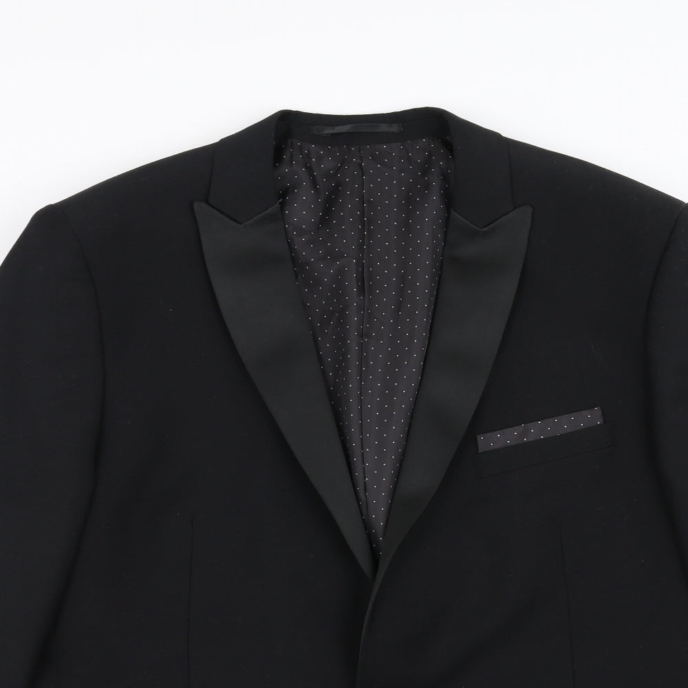 Mens UK Size 44 Limehaus Regular Black Suit Jacket