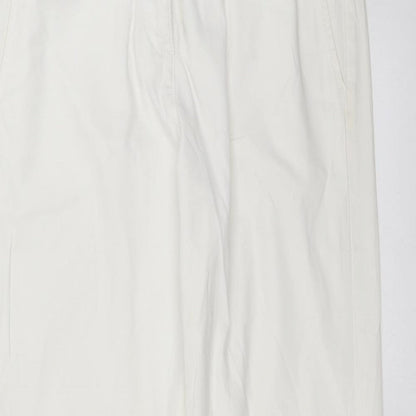 Marks and Spencer Womens White   Chino Trousers Size 8 L29 in