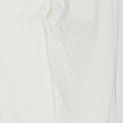 Marks and Spencer Womens White   Chino Trousers Size 8 L29 in