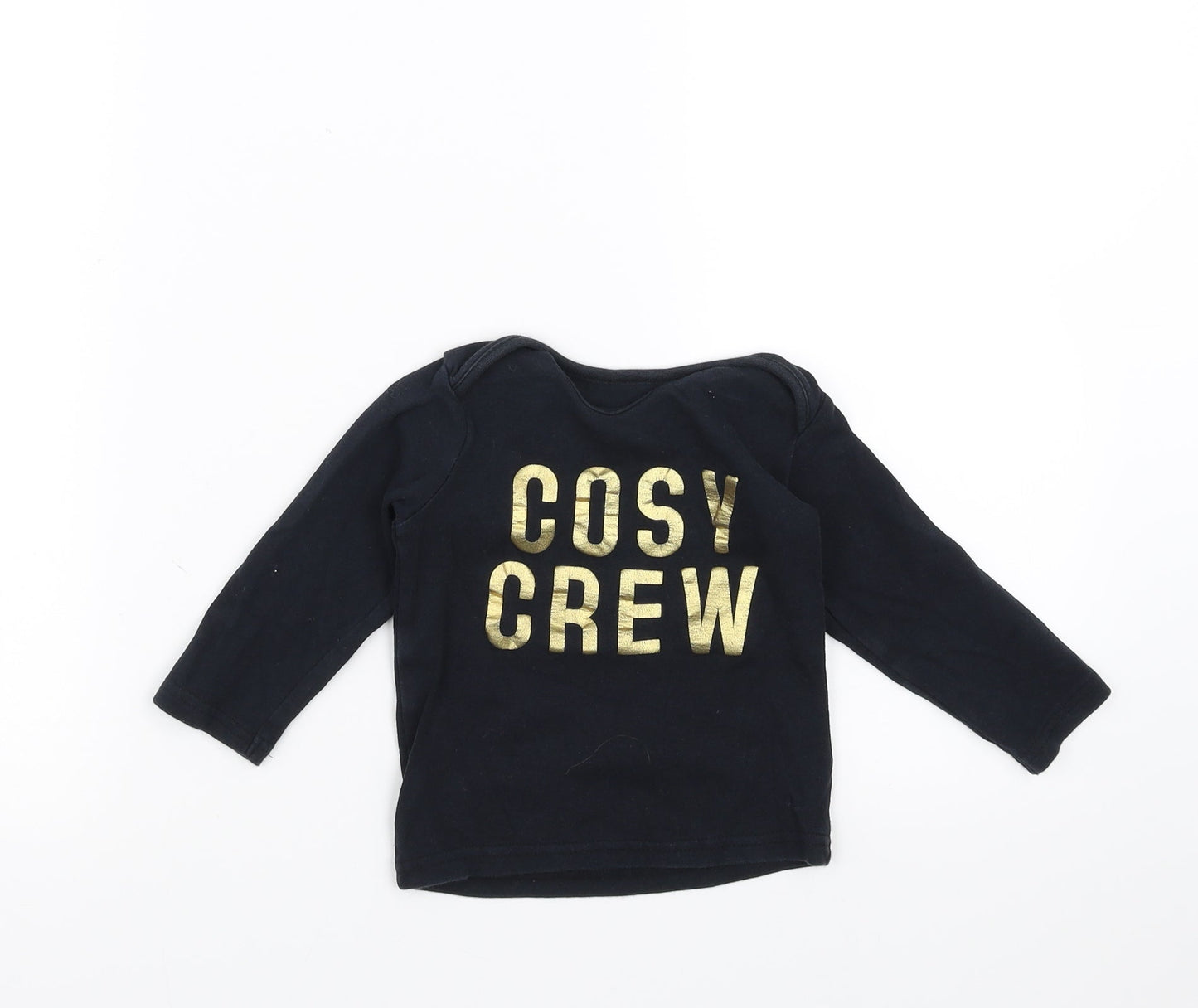 George Baby Black   Basic T-Shirt Size 12-18 Months  - cosy crew