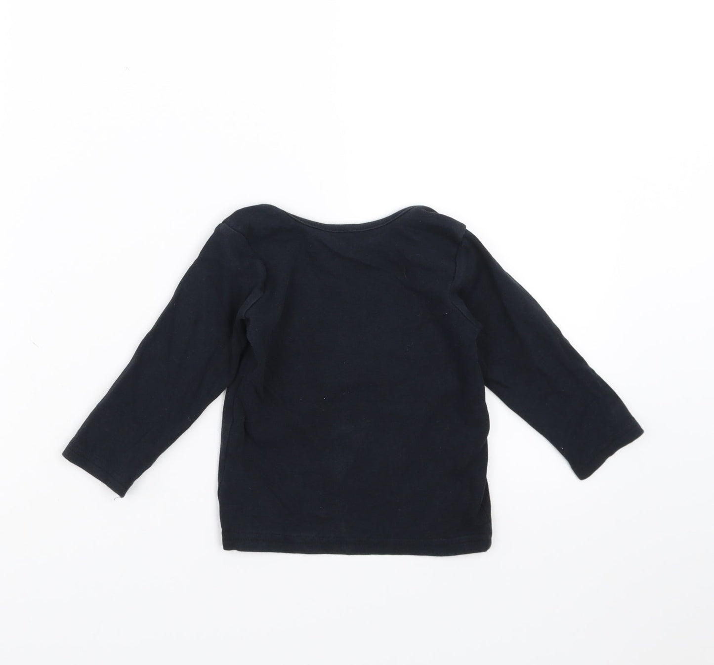 George Baby Black   Basic T-Shirt Size 12-18 Months  - cosy crew