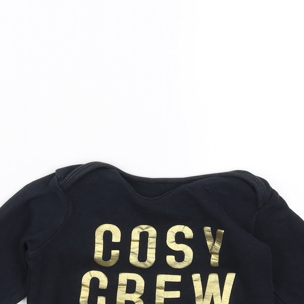 George Baby Black   Basic T-Shirt Size 12-18 Months  - cosy crew