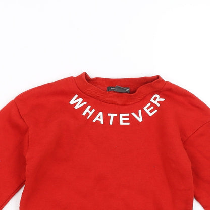 Primark Boys Red   Pullover Sweatshirt Size 8-9 Years  - whatever