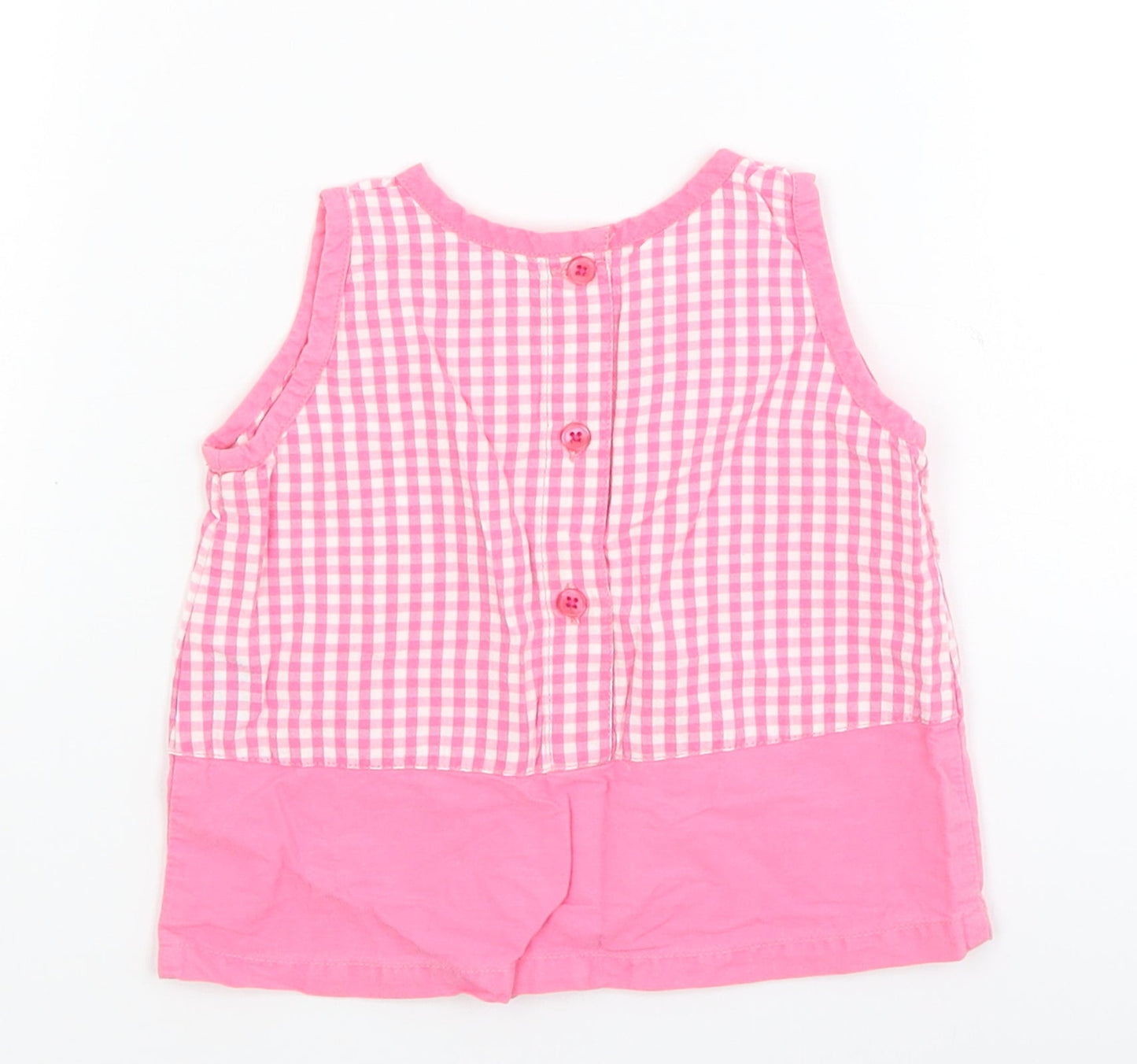 Morris Mouse Baby Pink Check  A-Line  Size 6-9 Months  - cherry