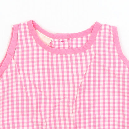 Morris Mouse Baby Pink Check  A-Line  Size 6-9 Months  - cherry
