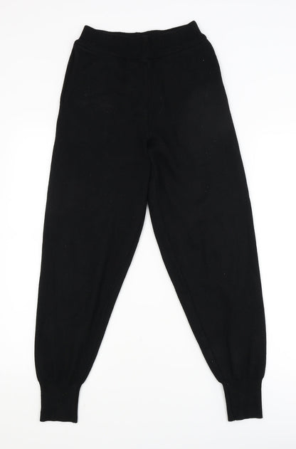 Womens UK Size M Quiz Slim Fit Jogger Black Trousers