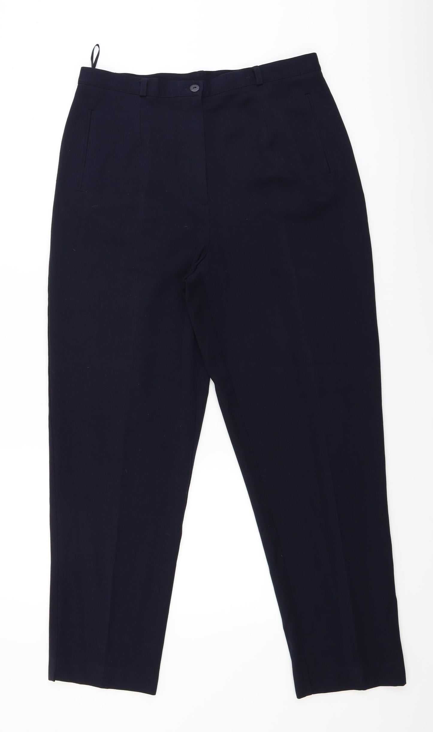 Womens UK Size 16 Essentials Regular Fit Dress Pants Blue Trousers