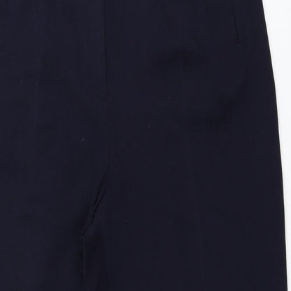 Womens UK Size 16 Essentials Regular Fit Dress Pants Blue Trousers