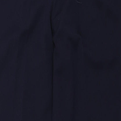 Womens UK Size 16 Essentials Regular Fit Dress Pants Blue Trousers