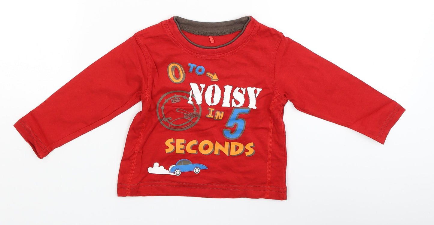 George Baby Red   Basic T-Shirt Size 6-9 Months  - 0 to noisy in 5 seconds