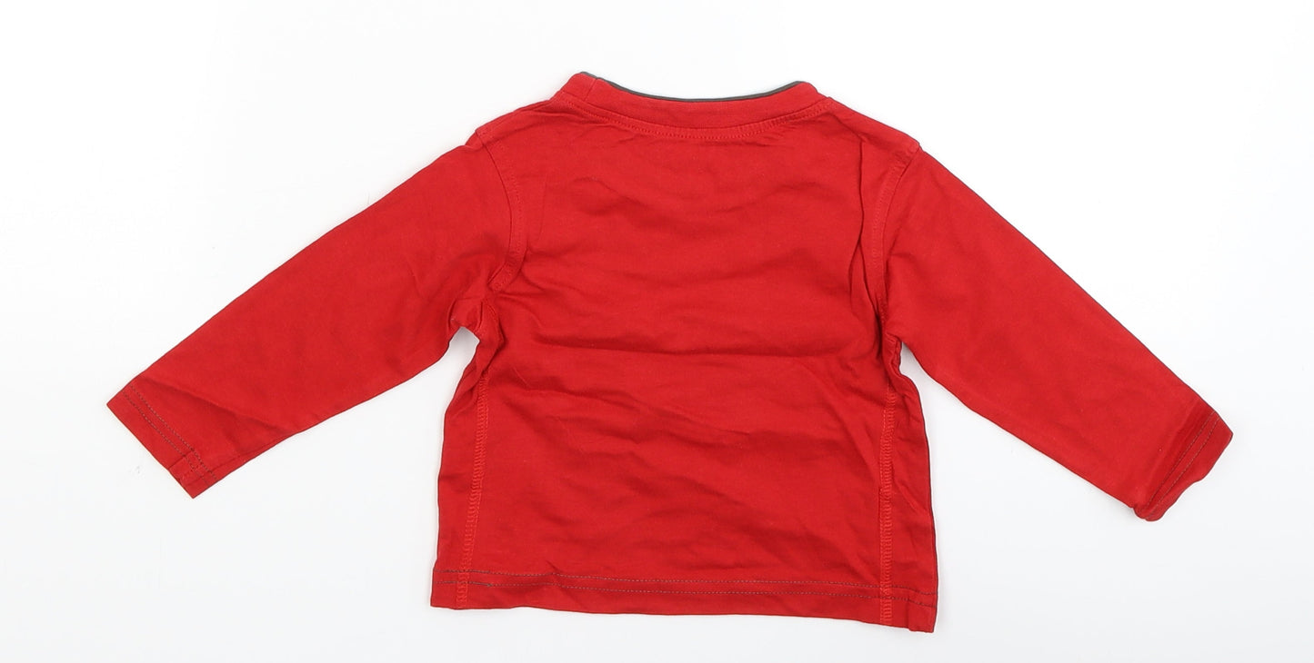 George Baby Red   Basic T-Shirt Size 6-9 Months  - 0 to noisy in 5 seconds