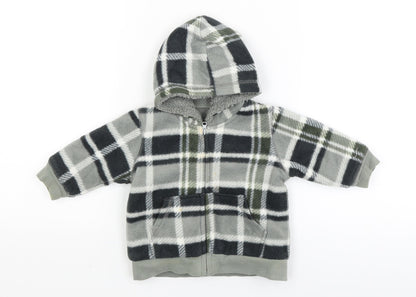 George Baby Green Check  Full Zip Jumper Size 3-6 Months