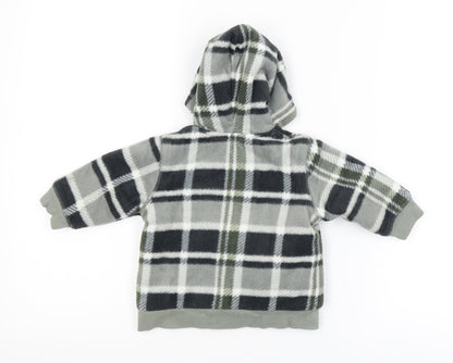 George Baby Green Check  Full Zip Jumper Size 3-6 Months