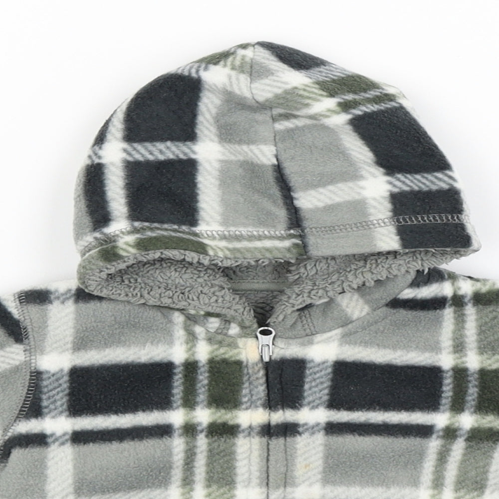 George Baby Green Check  Full Zip Jumper Size 3-6 Months