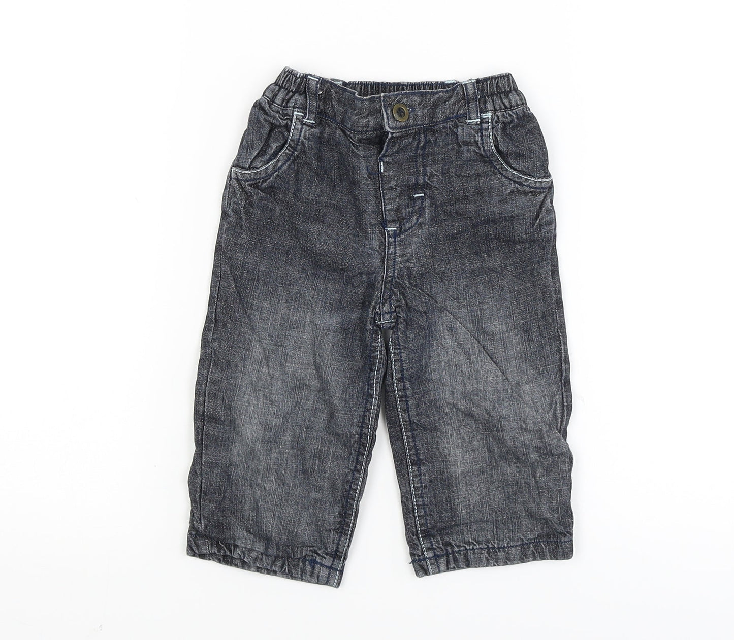 George Baby Black   Cargo Trousers Size 3-6 Months
