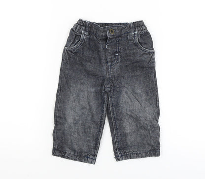 George Baby Black   Cargo Trousers Size 3-6 Months