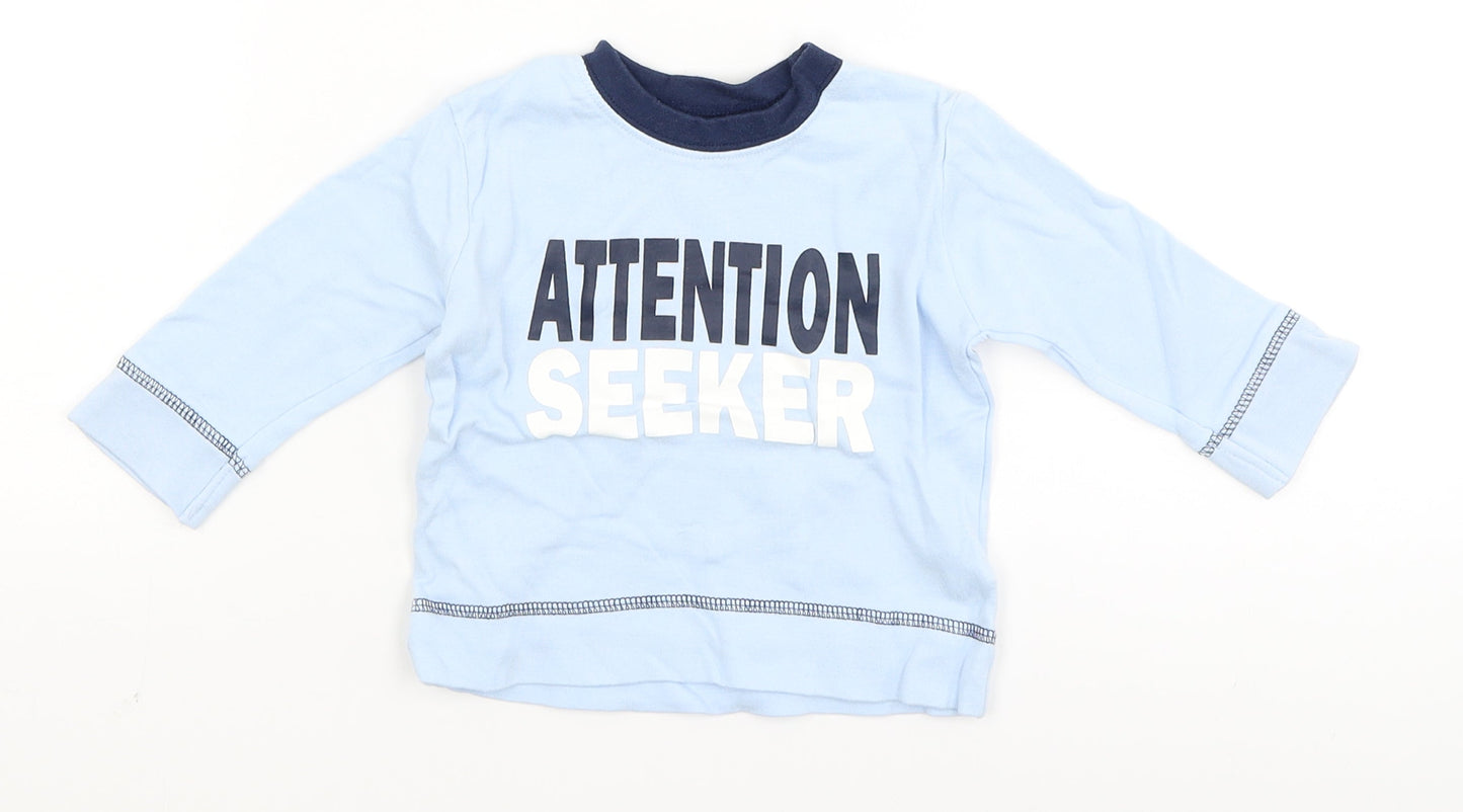 George Baby Blue   Basic T-Shirt Size 3-6 Months  - attention seeker